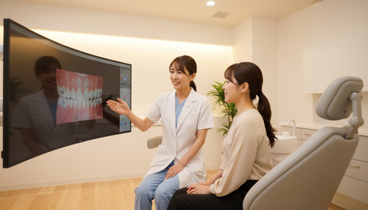 東京都内のインビザライン矯正クリニックの診療風景