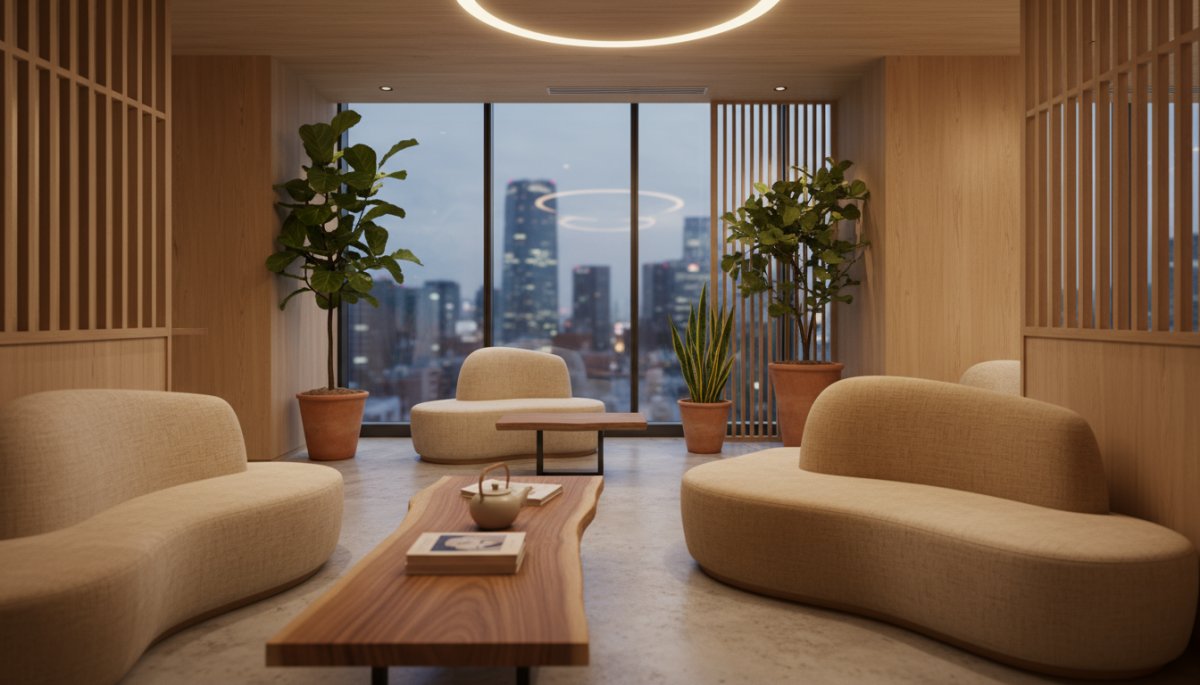 東京都内の矯正歯科クリニックの待合室