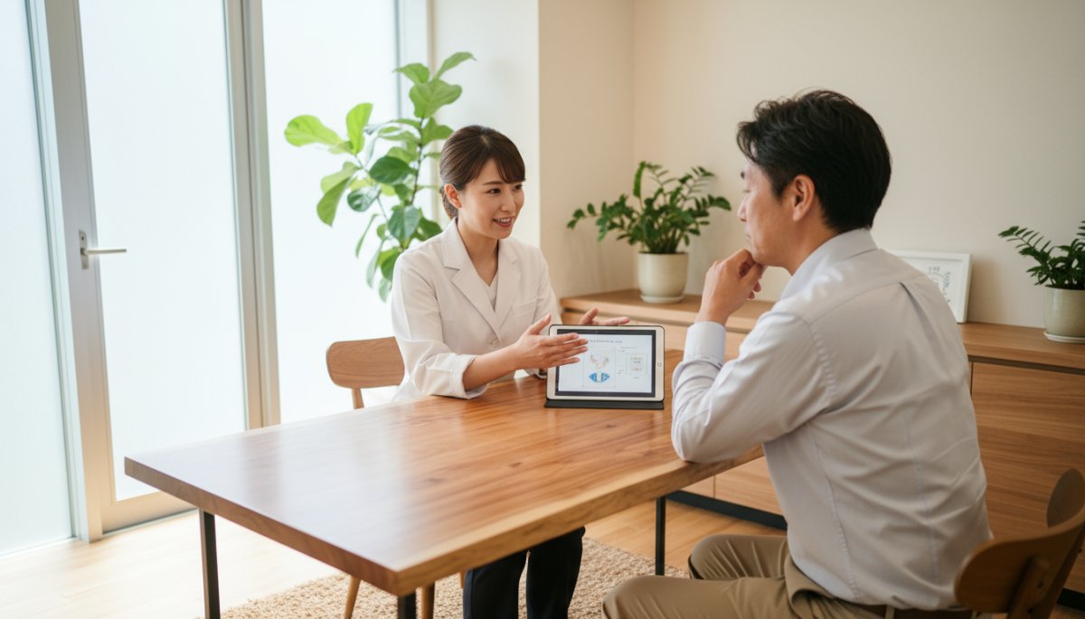 東京都内の歯科医師によるカウンセリング風景