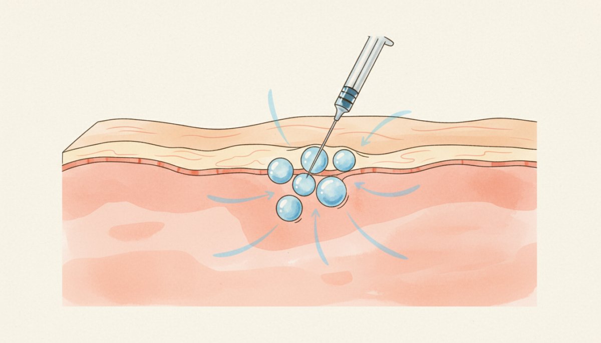ヒアルロン酸注入の仕組みを示すイメージ
