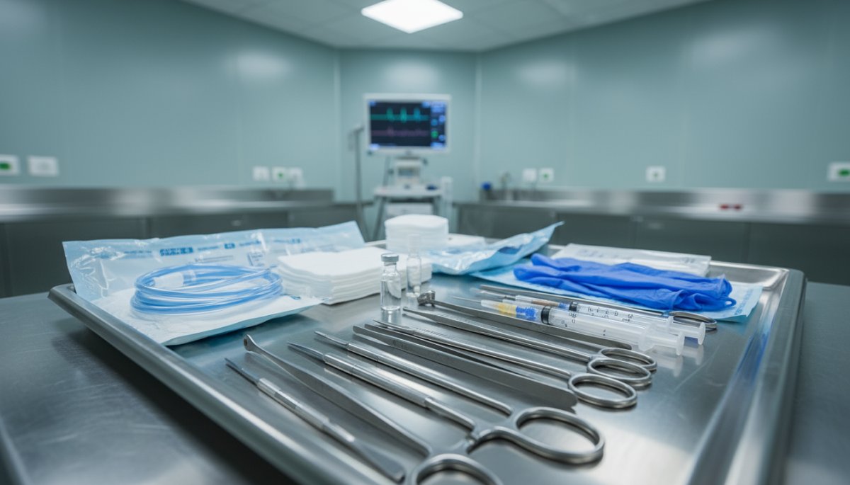 ヒアルロン酸注入施術の準備風景