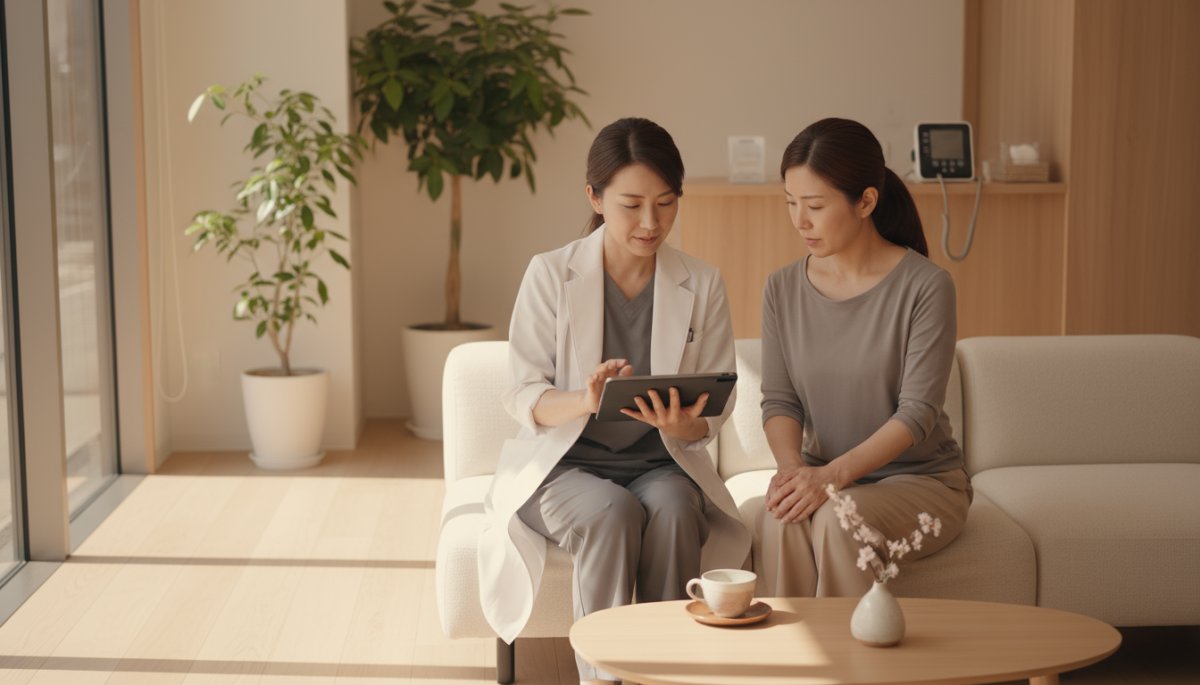 クマ取り施術のカウンセリング風景