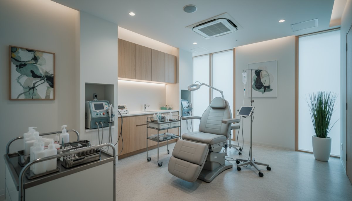 クマ取り治療の施術室内部