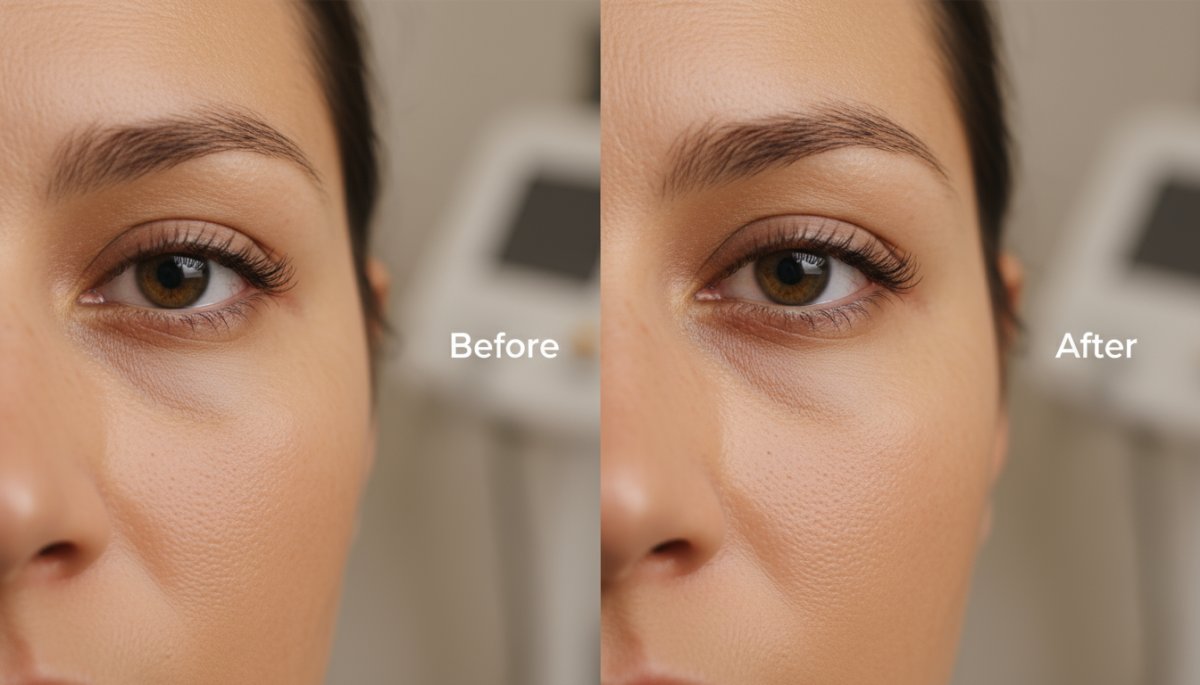 クマ取り施術前後の比較イメージ