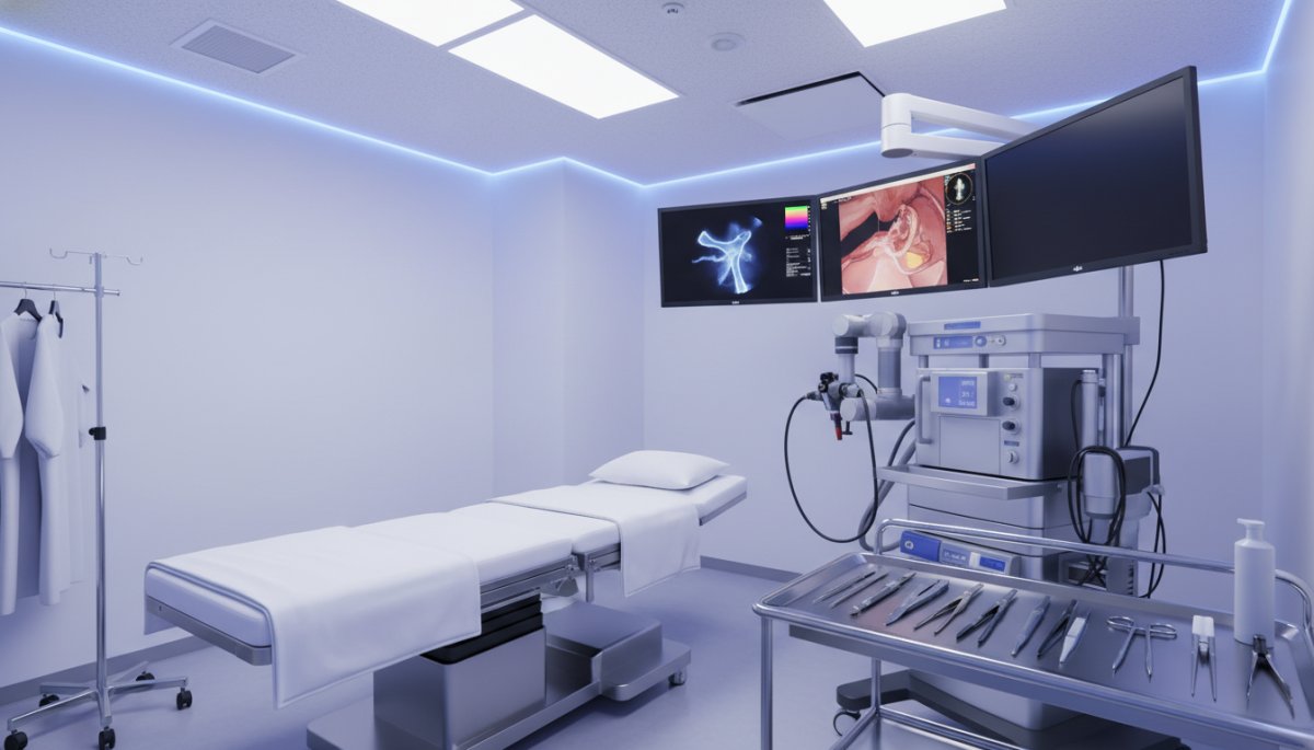 大阪府の医療施設で最新の内視鏡検査機器を使用する様子