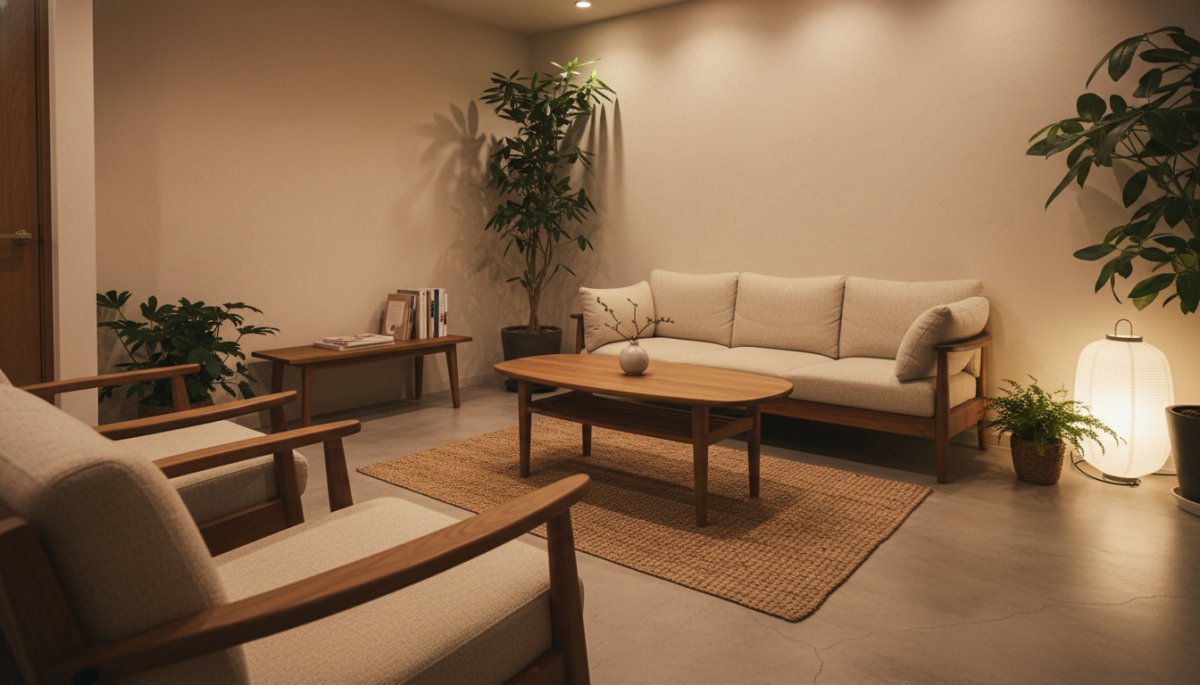 歴史ある皮膚科クリニックの待合室