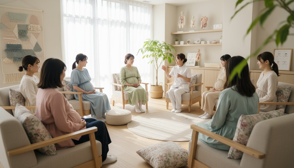 産婦人科の母親学級の様子