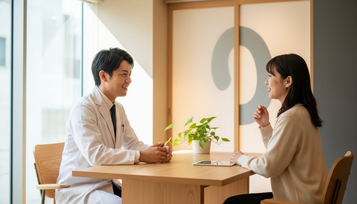 東京都内の医療施設 クリニック選び 相談風景