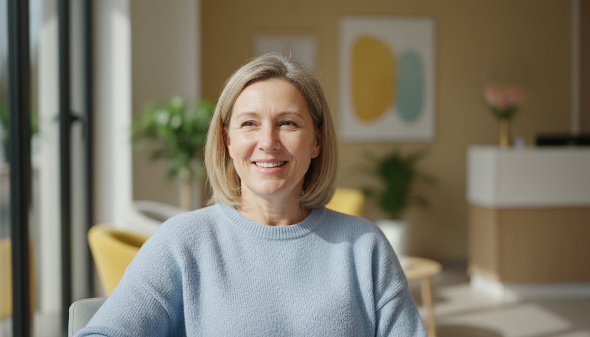 笑顔の患者 眼科クリニック 満足した表情