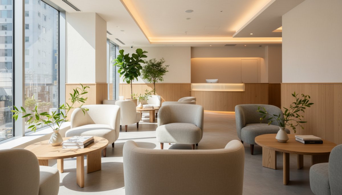 東京都内の美容クリニックの待合室