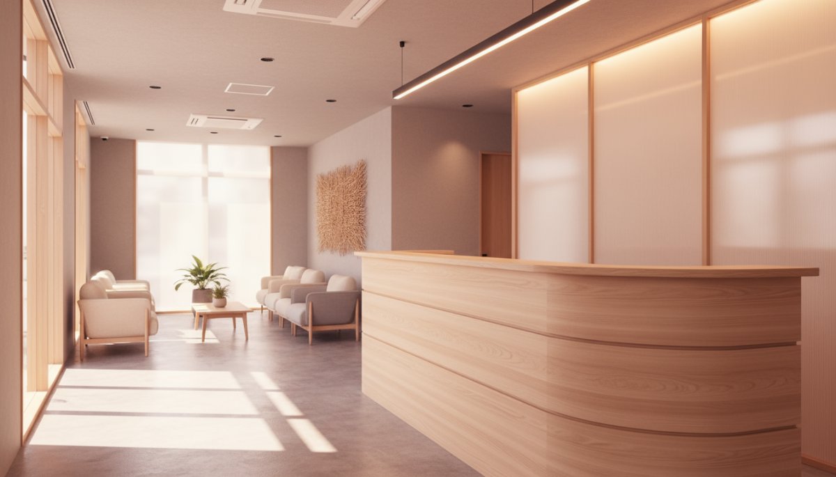 美容クリニックの受付カウンター